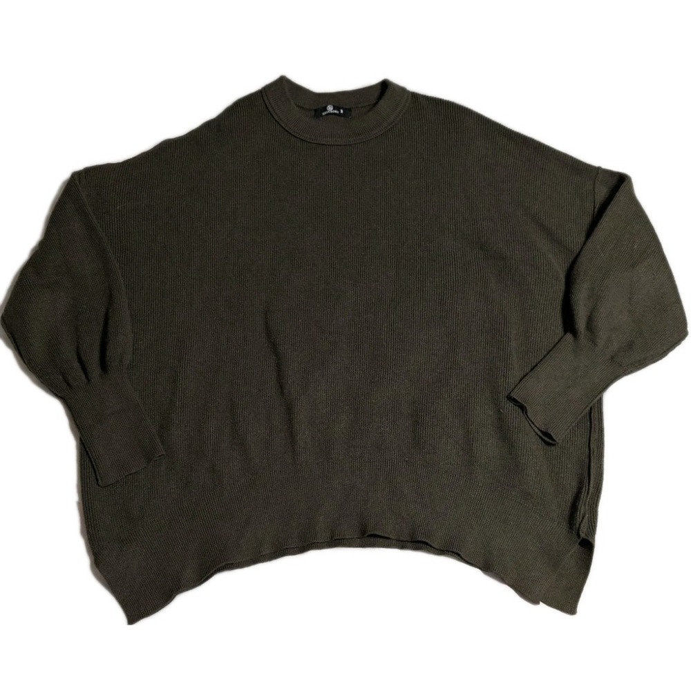 LILLUSORY Oversized Ribbed Sweater Bundle Womens M Black & Olive Crewneck - Picture 2 of 12
